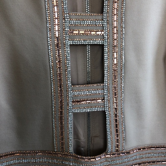 Light pink/tan BEBE body con dress - Picture 3 of 4